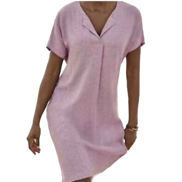 J. Jill Dresses J Jill Pure Jill Linen Blend Lilac T Shirt Dress